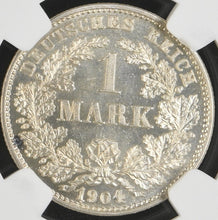 Load image into Gallery viewer, Germany 1904-G 1 Mark NGC MS 66 -- Blast White Gem Flashy Reflective Fields
