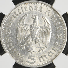 Load image into Gallery viewer, Germany 1935-A 5 Reichsmark NGC MS 60 - White Third Reich Silver
