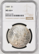 Load image into Gallery viewer, 1889-P $1 Morgan Dollar NGC MS66+ Lustrous Gem w/ Light Golden Peripheral Toning
