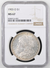 Load image into Gallery viewer, 1903-O $1 Morgan Dollar NGC MS67 - Bright White Gem w/ Light Peripheral Toning
