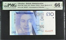 Load image into Gallery viewer, Gibraltar 2010 £10 P36a British Administration -- PMG Gem UNC 66 EPQ
