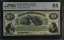 Load image into Gallery viewer, South Carolina Columbia 1873 $10 CR.16 -- PMG 64 Choice Uncirculated
