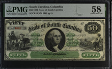 Load image into Gallery viewer, South Carolina Columbia 1873 $50 CR.18 -- PMG 58 Choice About Uncirculated
