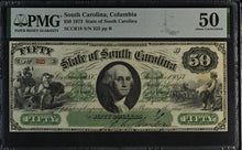 Load image into Gallery viewer, South Carolina Columbia 1873 $50 CR.18 PMG 50 About Uncirculated
