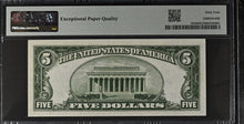 Load image into Gallery viewer, 1934B $5 Silver Certificate Fr#1652 Ascending Ladder Serial - PMG 64 EPQ Gem Unc
