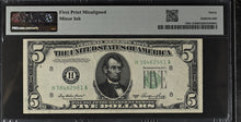 Load image into Gallery viewer, 1950A $5 FRN St. Louis Fr#1962-H Misalignment Error - PMG 30 VF
