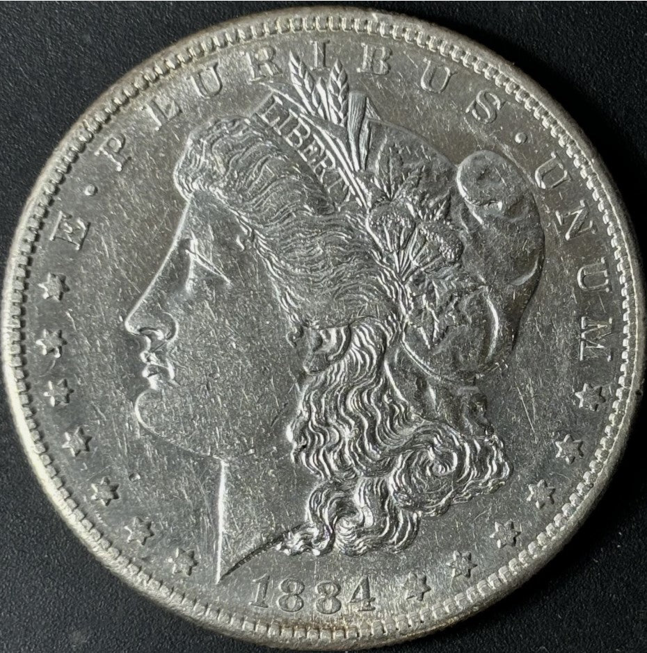 1884-S $1 Morgan Dollar Raw - AU - See Pictures