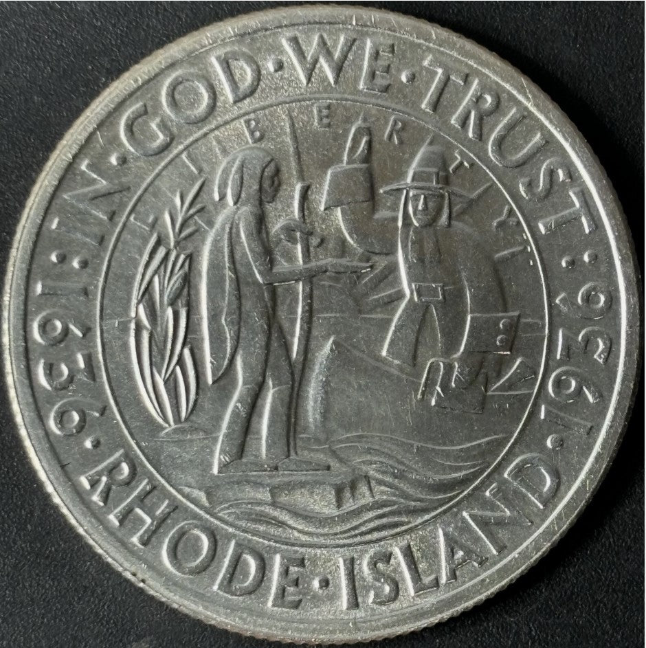 1936 50¢ Rhode Island Commemorative Half Dollar Raw - UNC - See Pictures