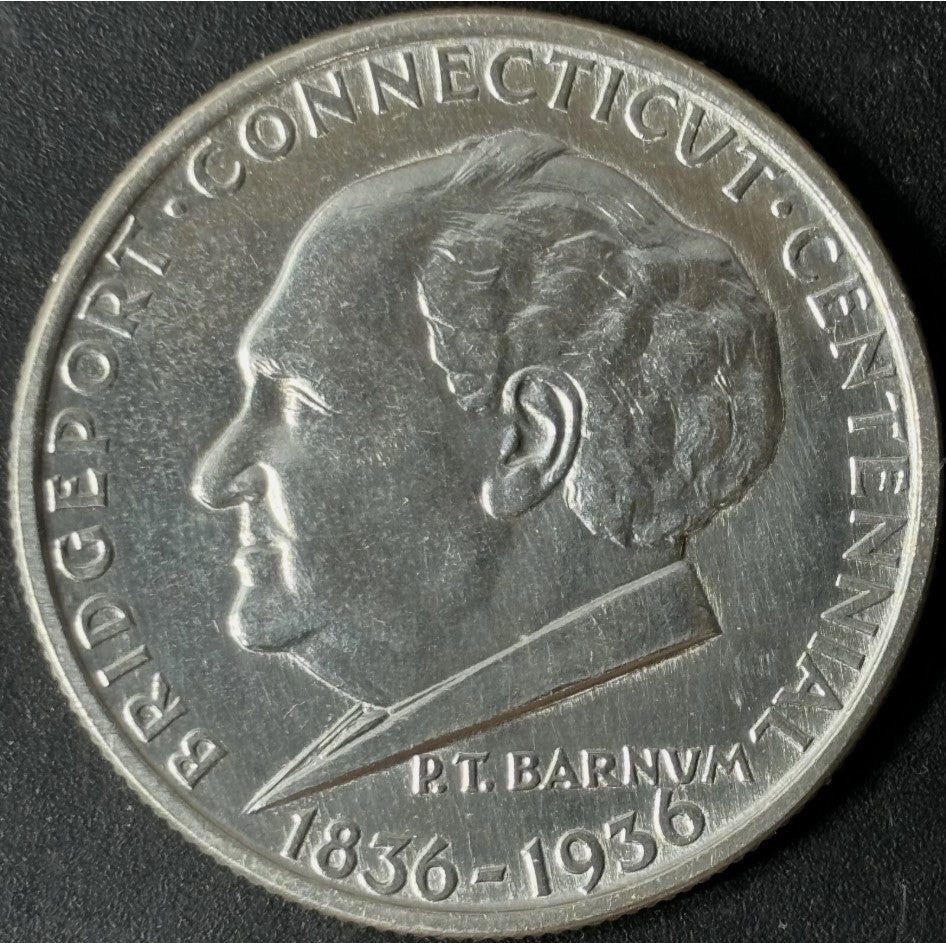 1936 50¢ Bridgeport Commemorative Half Dollar Raw - Uncirculated - See Pictures
