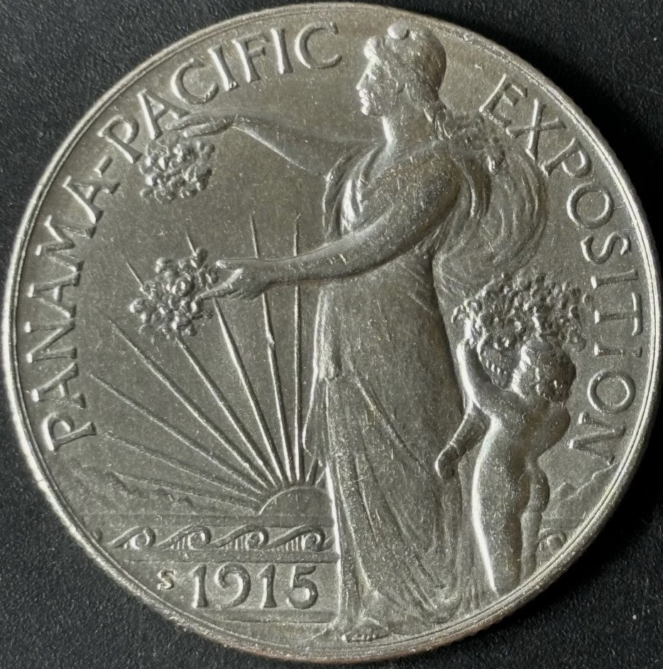 1915-S 50¢ Panama Pacific Commemorative Half Dollar Raw - UNC - See Pictures