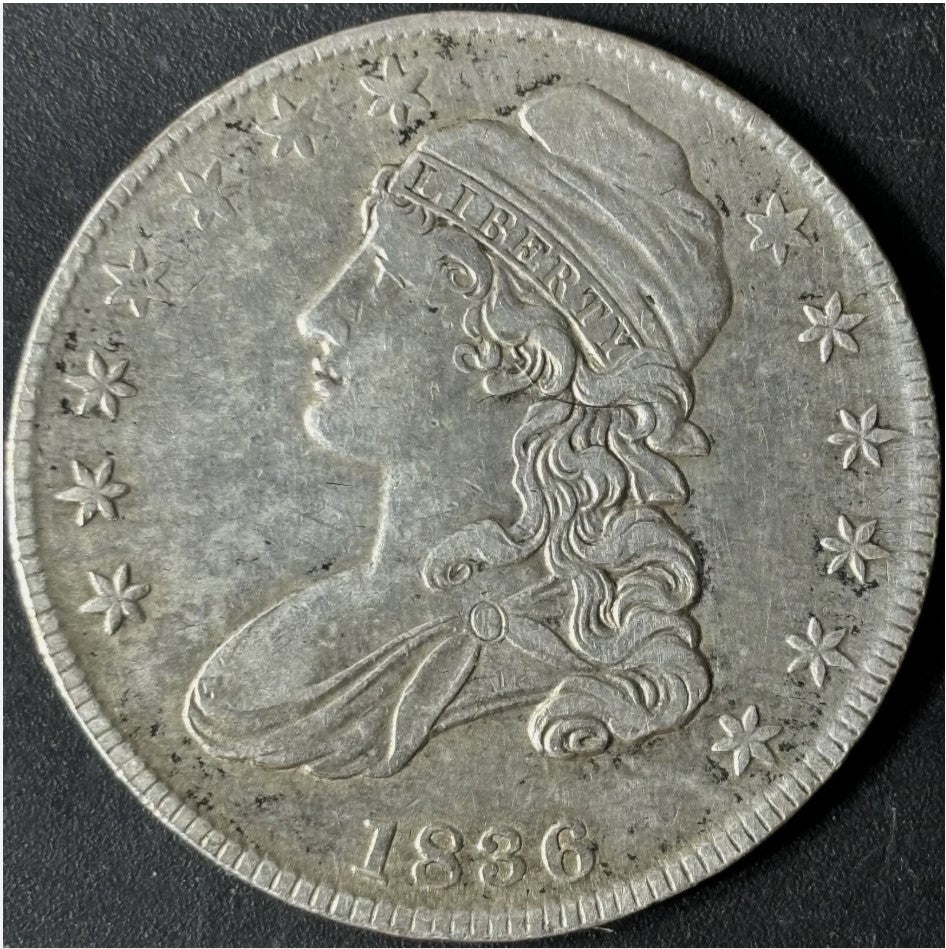 1836 50¢ Capped Bust Half Dollar Raw - AU - See Pictures