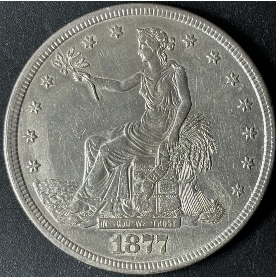 1877-S $1 Trade Dollar Raw - AU - See Pictures