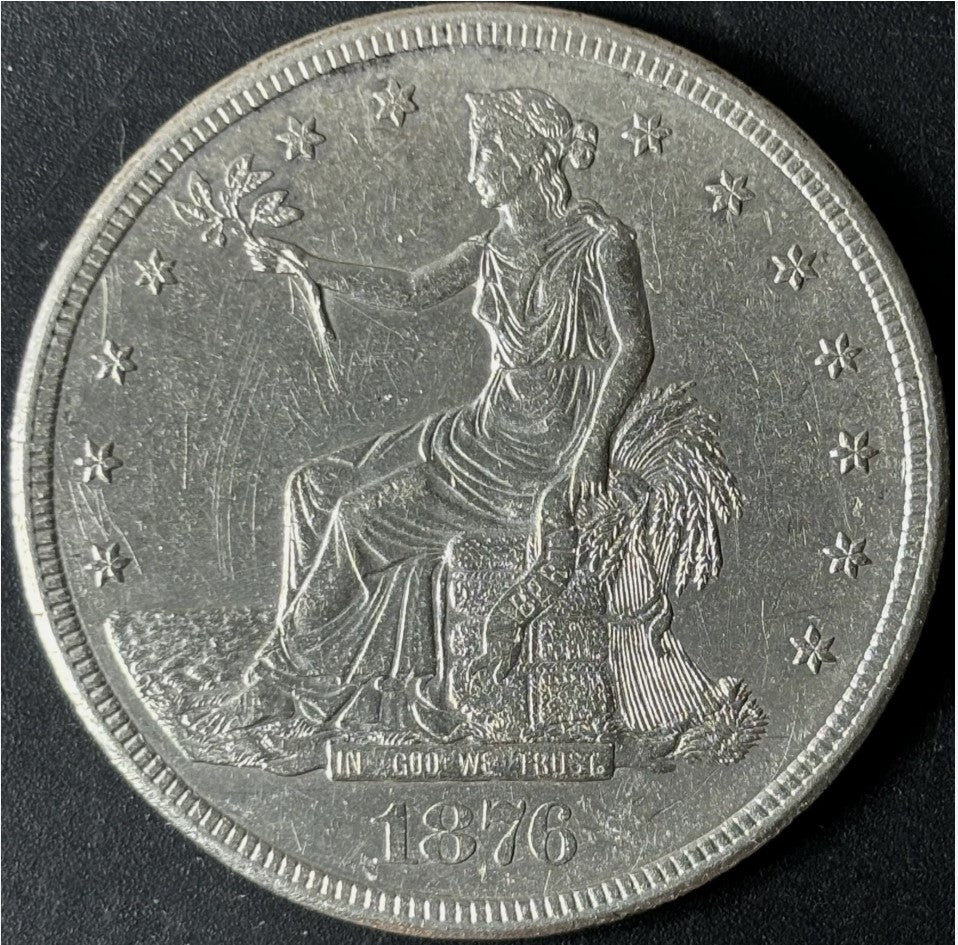 1876-S $1 Trade Dollar Raw - UNC - See Pictures