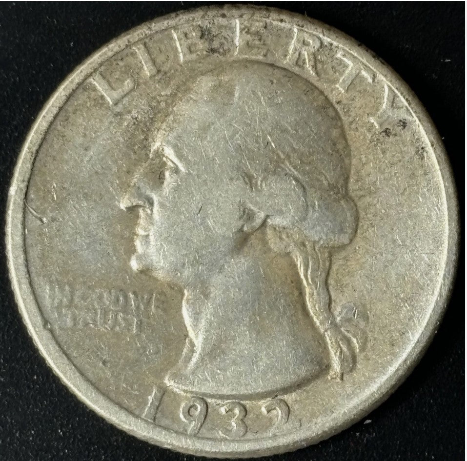 1932-D 25¢ Washington Quarter Raw - Fine - See Pictures