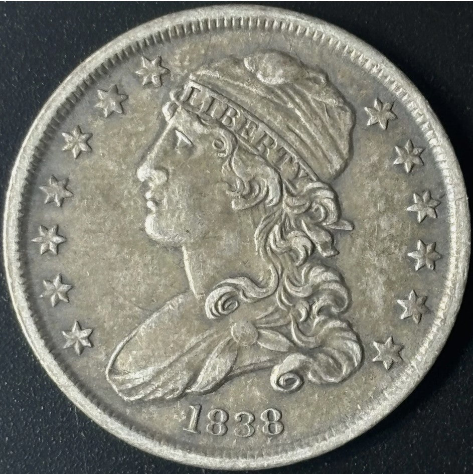 1838 25¢ Capped Bust Quarter Raw - AU - See Pictures