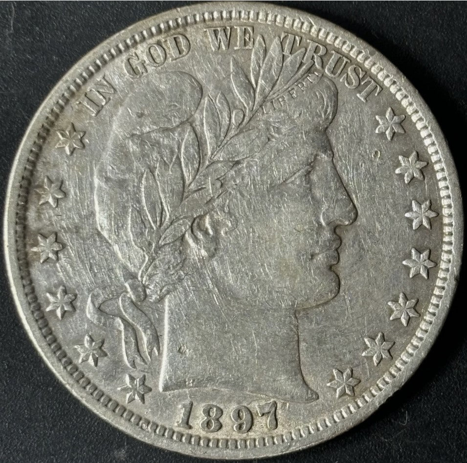 1897 50¢ Barber Half Dollar Raw - XF - See Pictures
