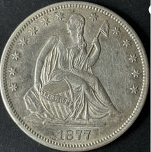 Load image into Gallery viewer, 1877-CC 50¢ Seated Liberty Half Dollar Raw - AU - See Pictures
