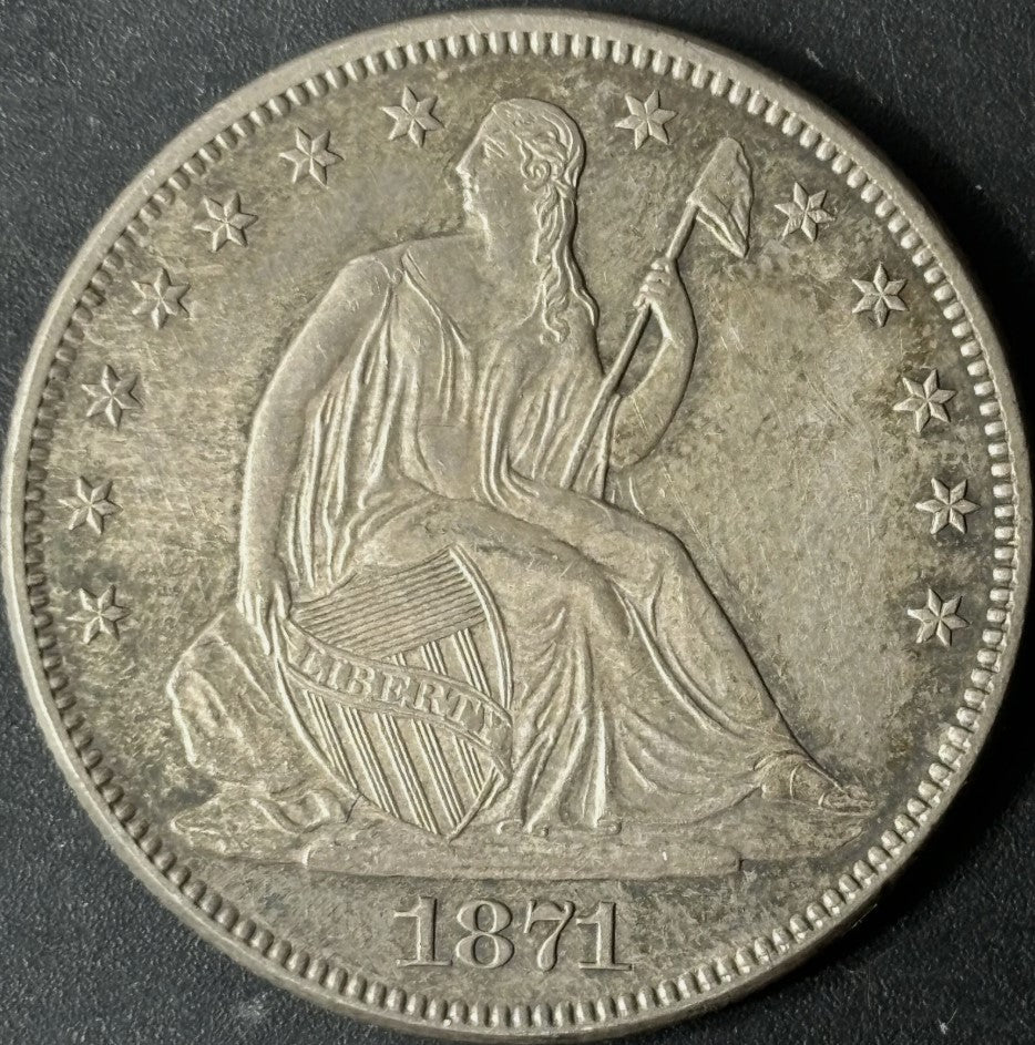 1871 50¢ Seated Liberty Half Dollar Raw - UNC - See Pictures