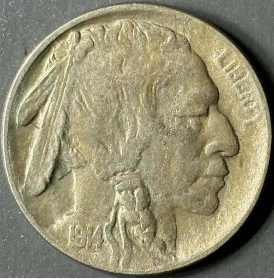 1914-D 5¢ Buffalo Nickel Raw - XF - See Pictures
