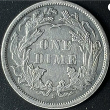 Load image into Gallery viewer, 1869-S 10¢ Seated Liberty Dime Raw - AU - See Pictures
