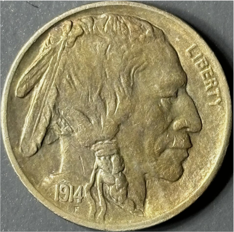 1914-S 5¢ Buffalo Nickel Raw - AU - See Pictures