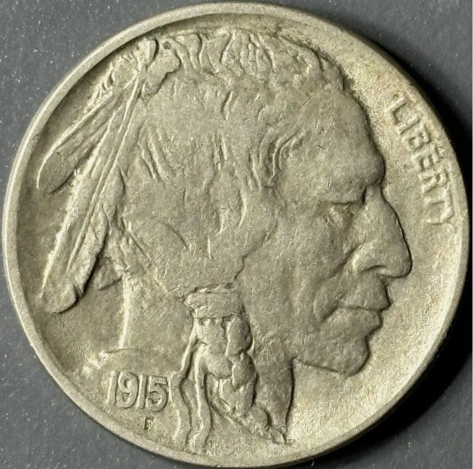 1915-D 5¢ Buffalo Nickel Raw - AU - See Pictures