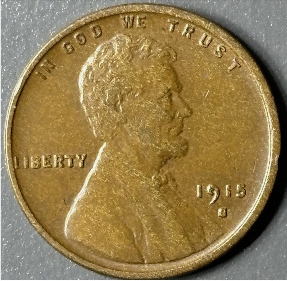 1915-S 1¢ Lincoln Wheat Cent Raw - AU - See Pictures