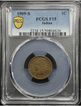 Load image into Gallery viewer, 1909-S 1C Indian Head Cent PCGS F15 - Excellent Key Date!
