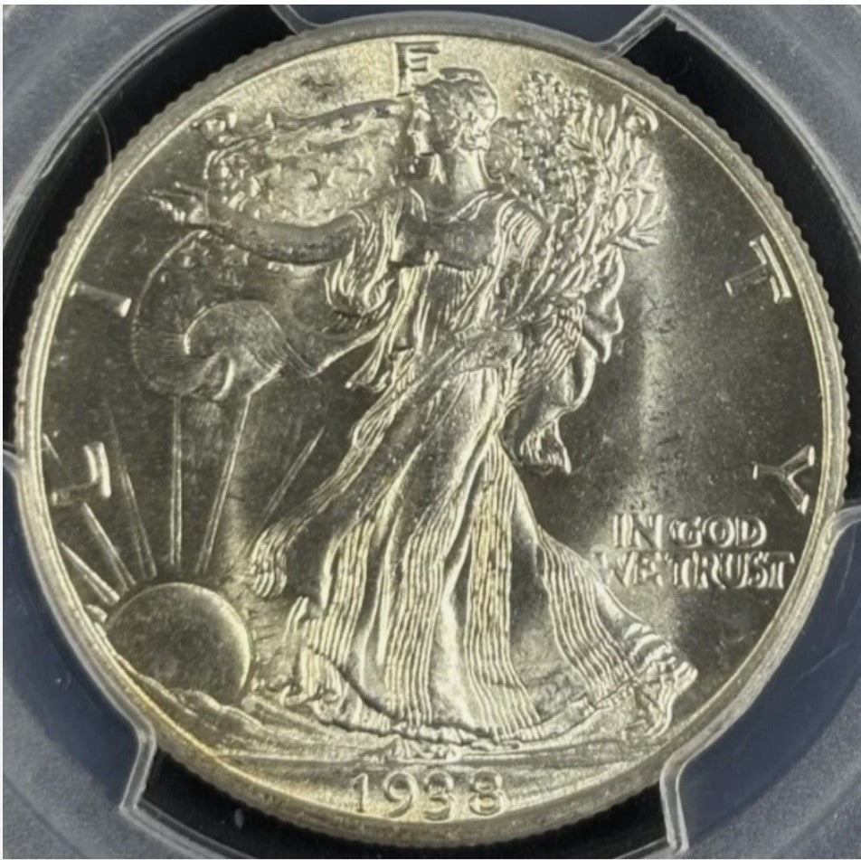1938-P 50C Walking Liberty PCGS MS65 - Lustrous White Gem
