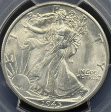 Load image into Gallery viewer, 1945-D 50C Walking Liberty PCGS MS66 - Lustrous Bright Gem
