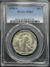 Load image into Gallery viewer, 1940-S 50C Walking Liberty PCGS MS64 - Spectacular Blast White Coin
