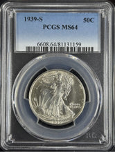 Load image into Gallery viewer, 1939-S 50C Walking Liberty PCGS MS64 - Bright White Coin
