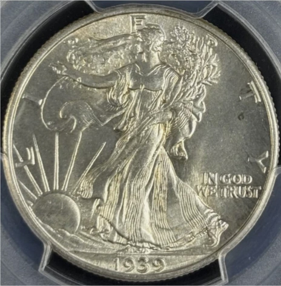 1939-P 50C Walking Liberty PCGS MS64 - Lustrous Blast White Coin