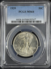 Load image into Gallery viewer, 1939-P 50C Walking Liberty PCGS MS64 - Lustrous Blast White Coin
