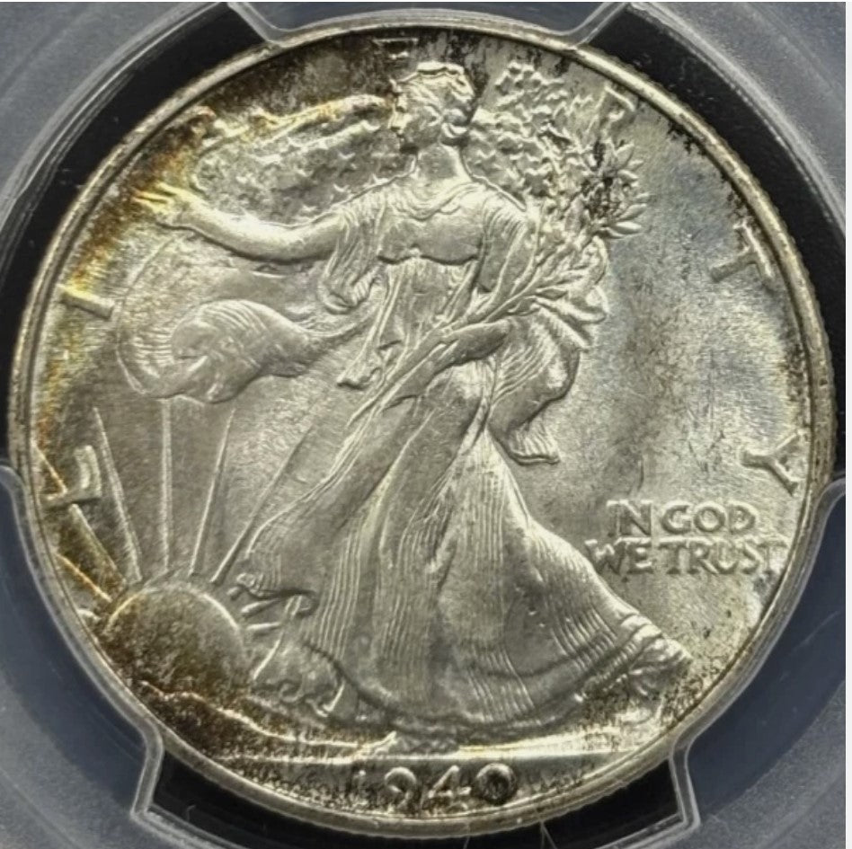 1940-P 50C Walking Liberty PCGS MS64 - Attractive Golden Peripheral Toning