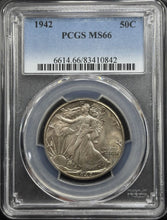 Load image into Gallery viewer, 1942-P 50C Walking Liberty PCGS MS66 - Gem w/ Nice Original Toning
