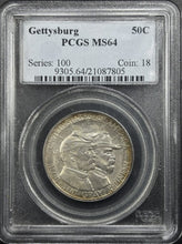 Load image into Gallery viewer, 1936 50C Gettysburg Commemorative PCGS MS64 - Golden Orange Peripheral Toning
