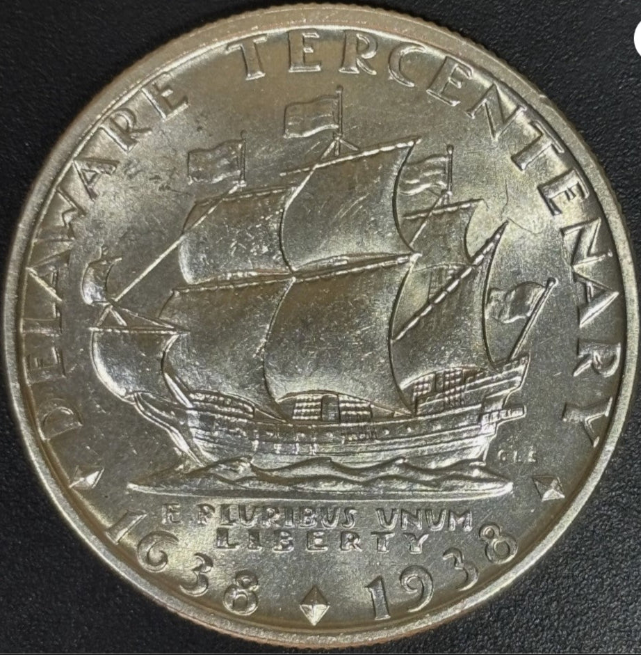 1936 50C Delaware Commemorative Half - Raw UNC - See Pictures