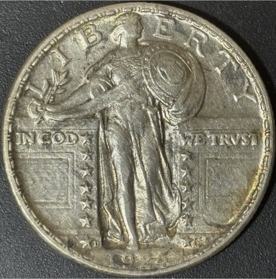1924-D 50C Standing Liberty Quarter - Raw AU - See Pictures