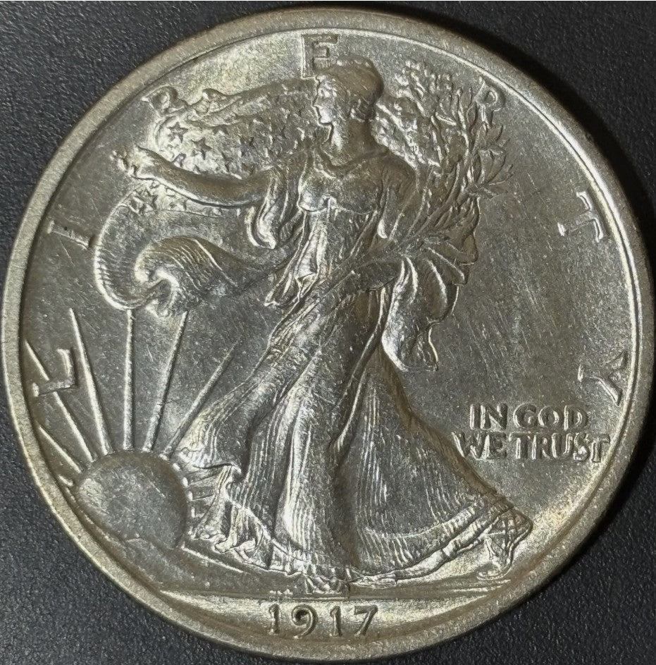 1917-P 50C Walking Liberty Half - Raw UNC - See Pictures