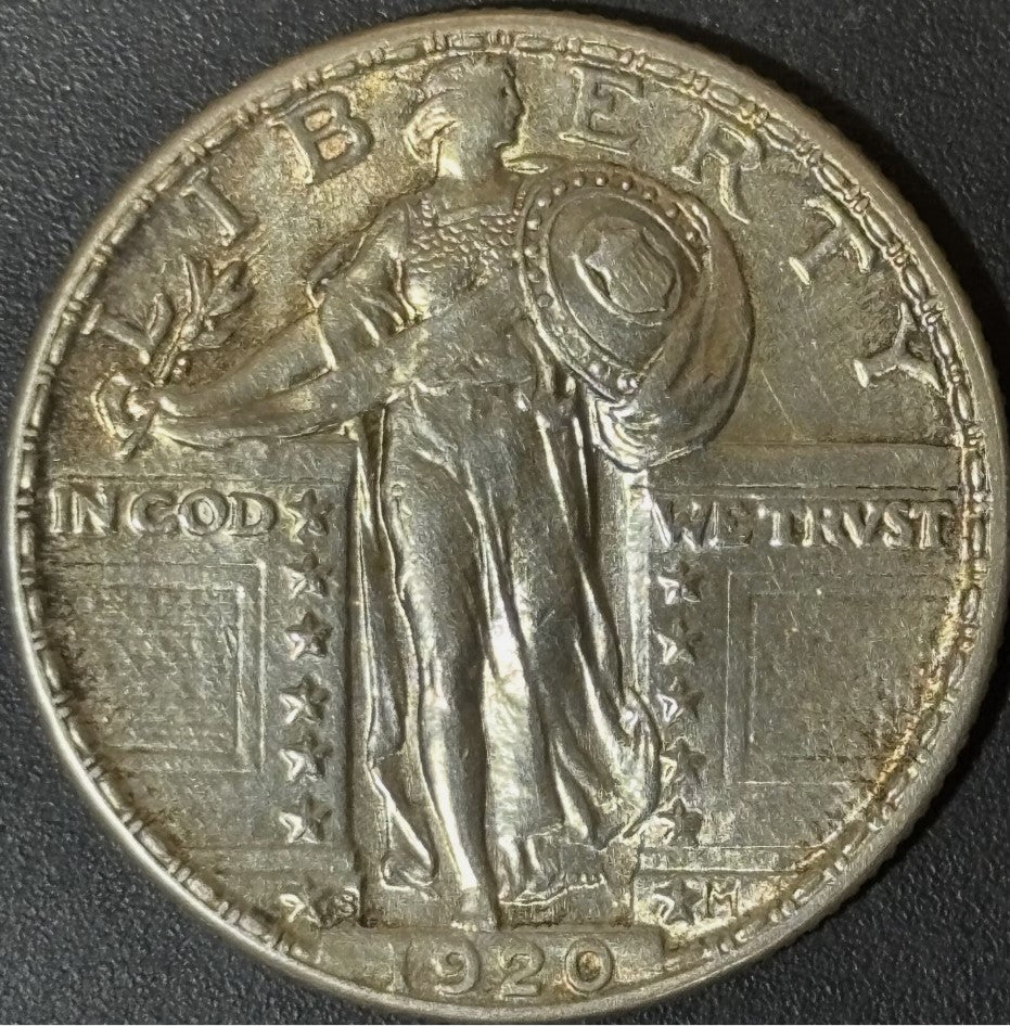 1920-S 50C Standing Liberty Quarter - Raw AU - See Pictures