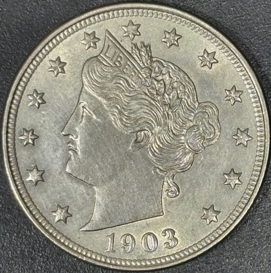 1903 5C Liberty Head V Nickel - Raw UNC - See Pictures