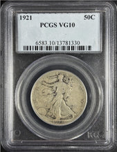 Load image into Gallery viewer, 1921-P 50C Walking Liberty PCGS VG10 - Perfectly Circulated Key Date!

