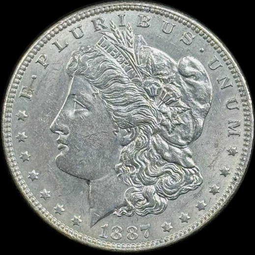 1887-P $1 Morgan Dollar - Raw AU - See Pictures