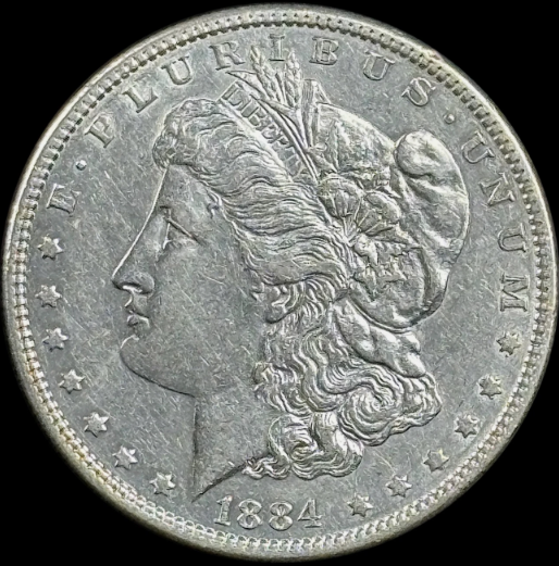 1884-P $1 Morgan Dollar - Raw AU - See Pictures