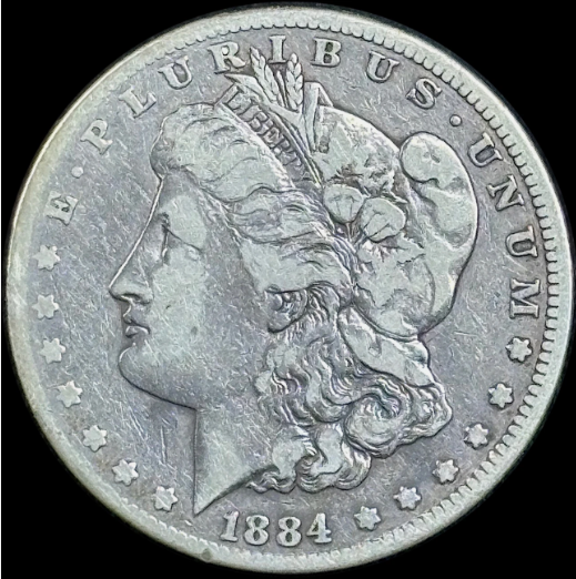 1884-CC $1 Morgan Dollar - Raw Fine - See Pictures
