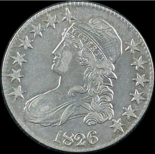 1826 50¢ Capped Bust Half - Raw XF - See Pictures