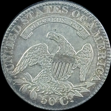 Load image into Gallery viewer, 1828 50¢ Capped Bust Half Square Base 2 large 8 - Raw AU - See Pictures
