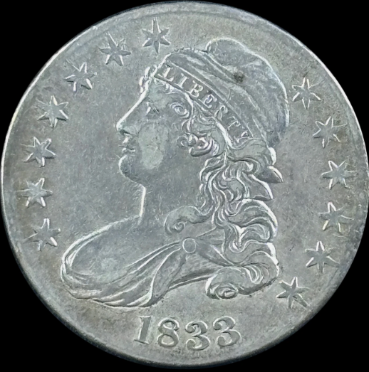 1833 50¢ Capped Bust Half - Raw VF - See Pictures