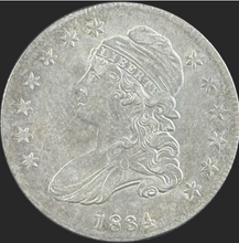 Load image into Gallery viewer, 1834 50¢ Capped Bust Half Large Date Small Letters - Raw AU - See Pictures
